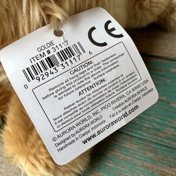 Aurora World Flopsie Plush Goldie Labrador Stuffed Animal Puppy Dog Size 12" NWT - Picture 11 of 11